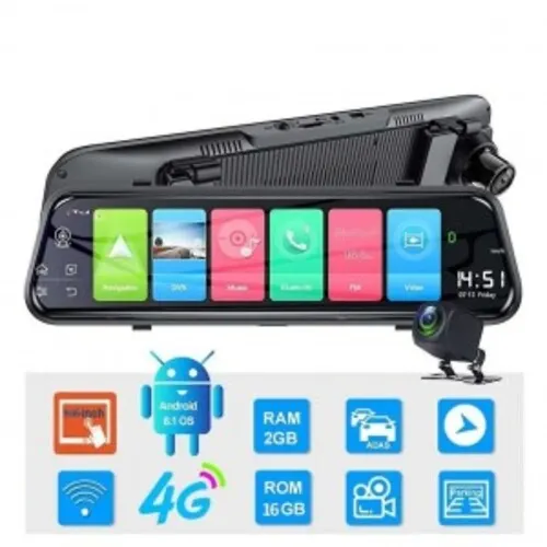 TVS-V10 4G Dual Lens Mirror Car DVR